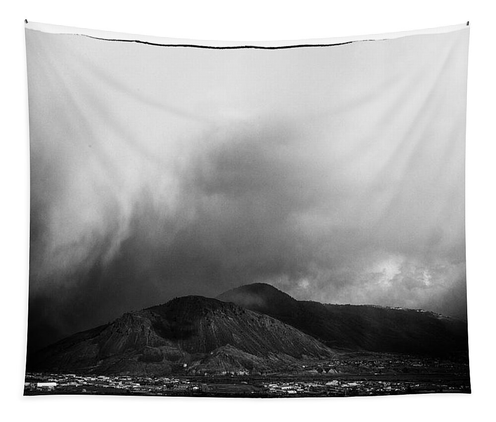 Film Noir Tapestry featuring the photograph Storm Over Mt Paul by Theresa Tahara