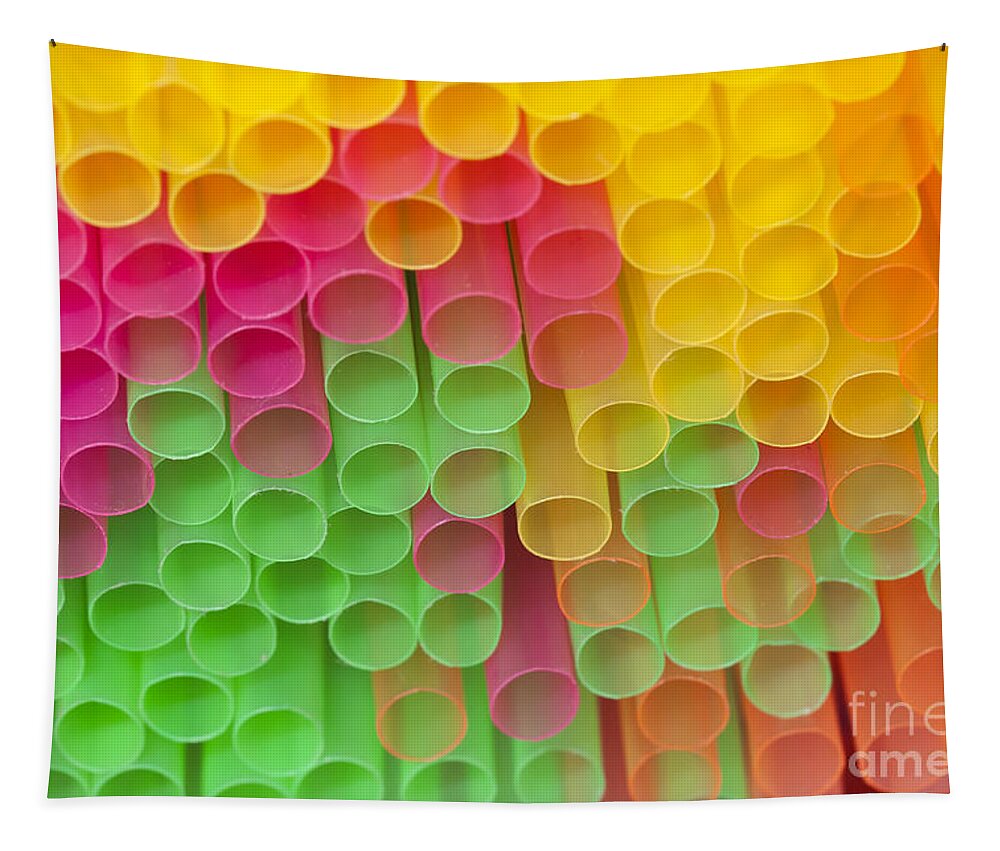 Sipper Tapestry featuring the photograph Straws by Michal Boubin