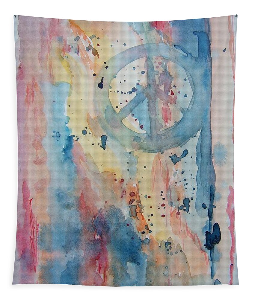 Peace Sign Tapestry featuring the painting Subtle Peace by Elaine Duras