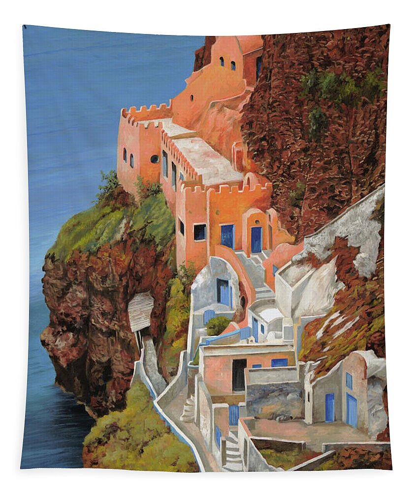 Greece Tapestry featuring the painting sul mare Greco by Guido Borelli