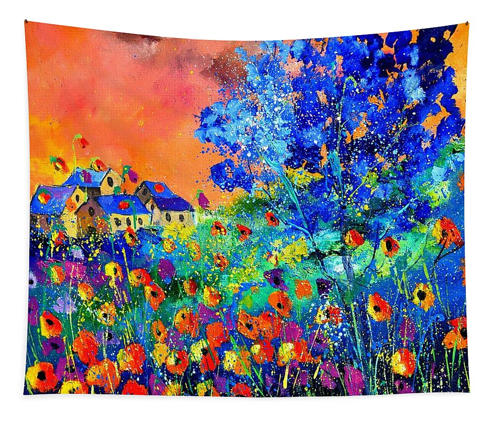 Landscape Tapestry featuring the painting Summer 674160 by Pol Ledent