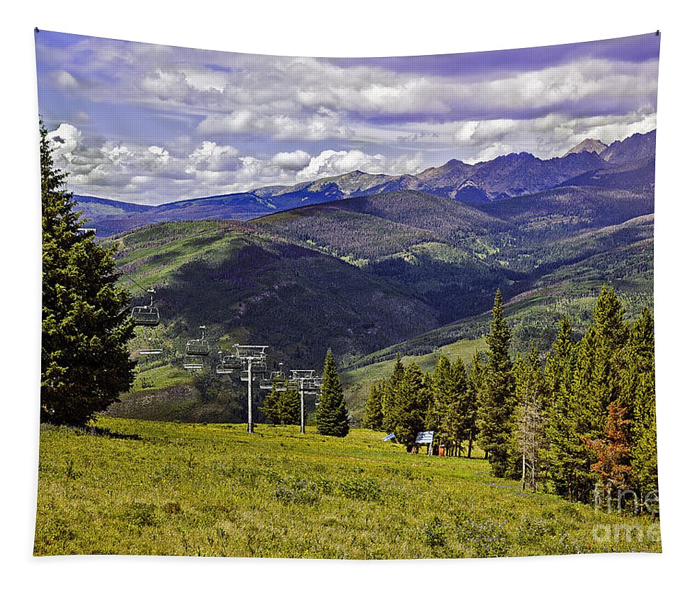 Ski Lift Tapestry featuring the photograph Summer Lifts - Vail by Madeline Ellis