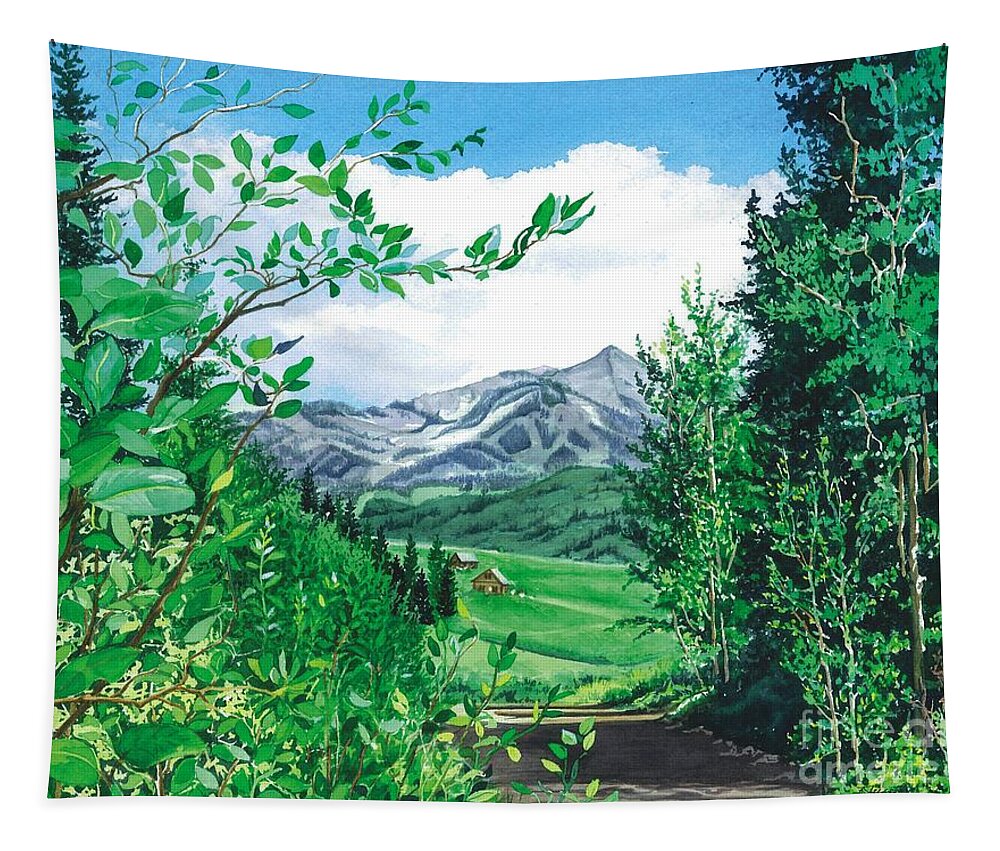 Watercolor Trees Tapestry featuring the painting Summer Paradise by Barbara Jewell