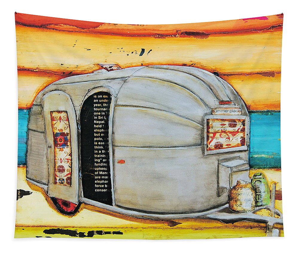 Airstream Tapestry featuring the mixed media Summer Place by Danny Phillips