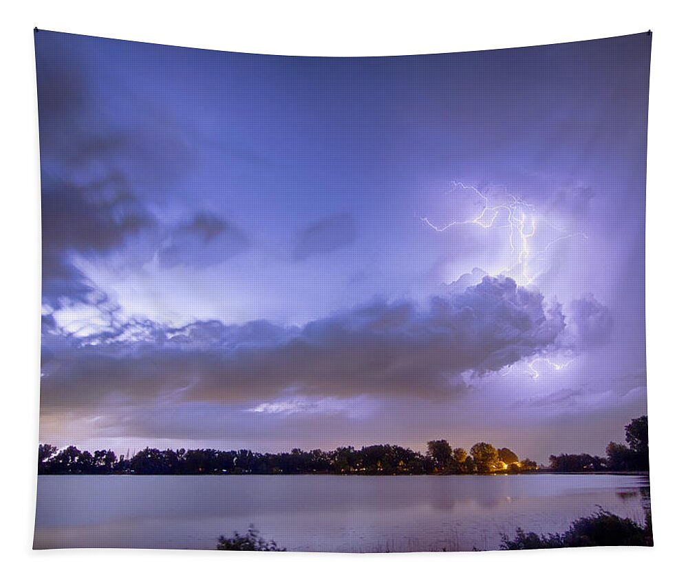 Lightning Tapestry featuring the photograph Summer Storm by James BO Insogna