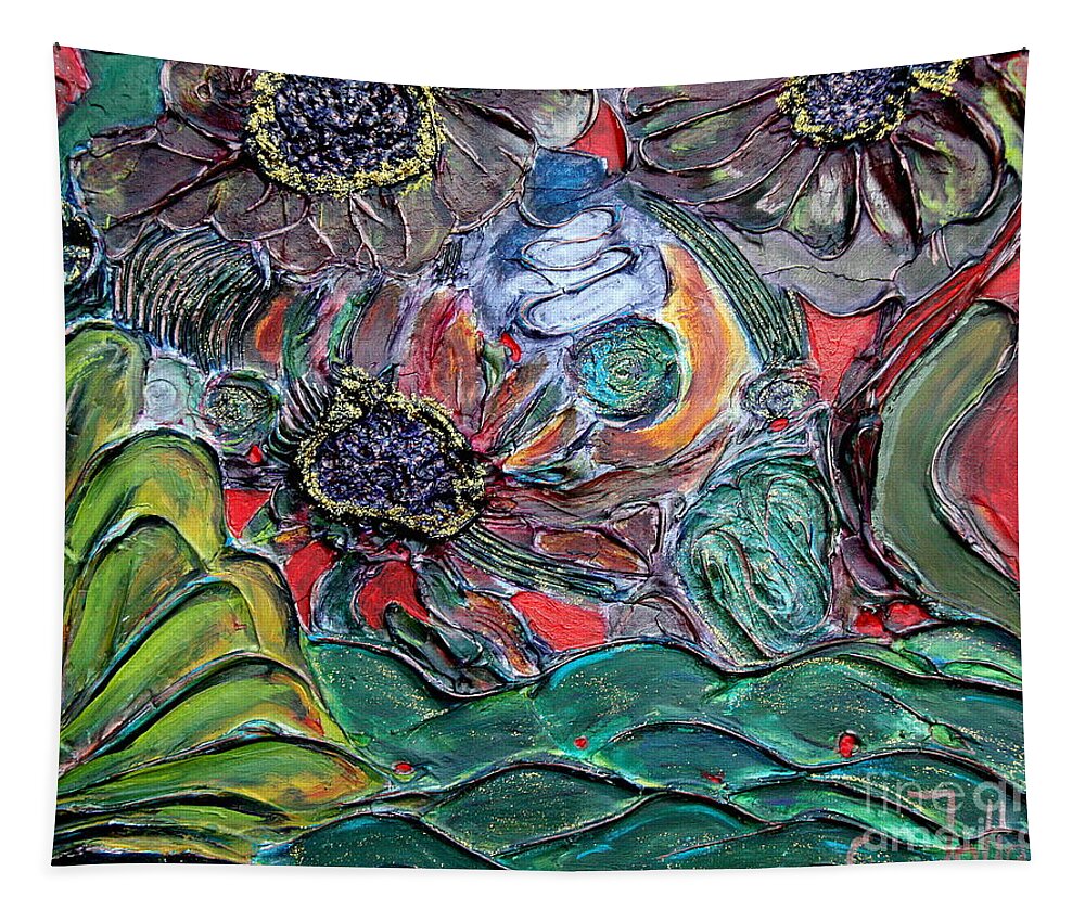 Floral Tapestry featuring the mixed media Summertime Bliss.. by Jolanta Anna Karolska