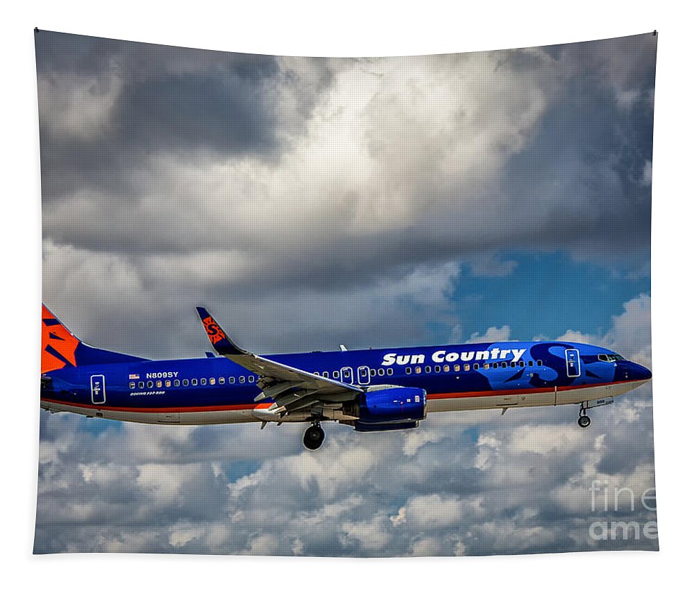 Sun Country Airline Tapestry featuring the photograph Sun Country Boeing 737 NG by Rene Triay FineArt Photos