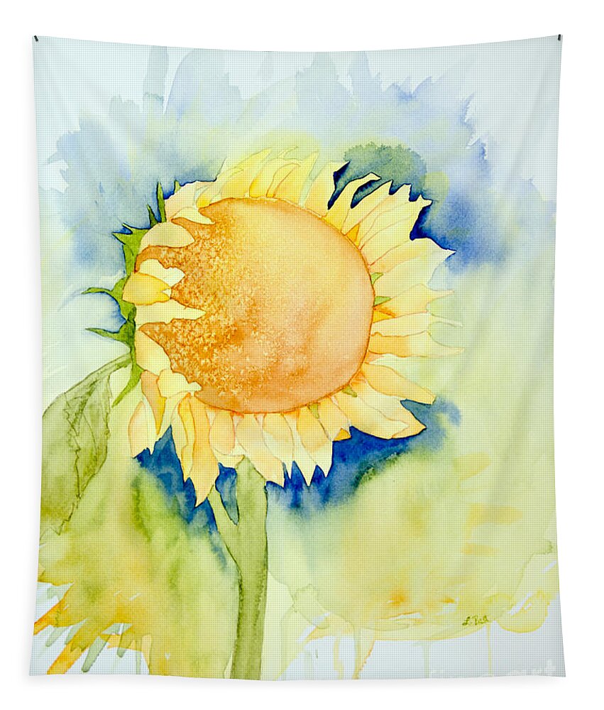 Sunflower Tapestry featuring the painting Sunflower 1 by Laurel Best