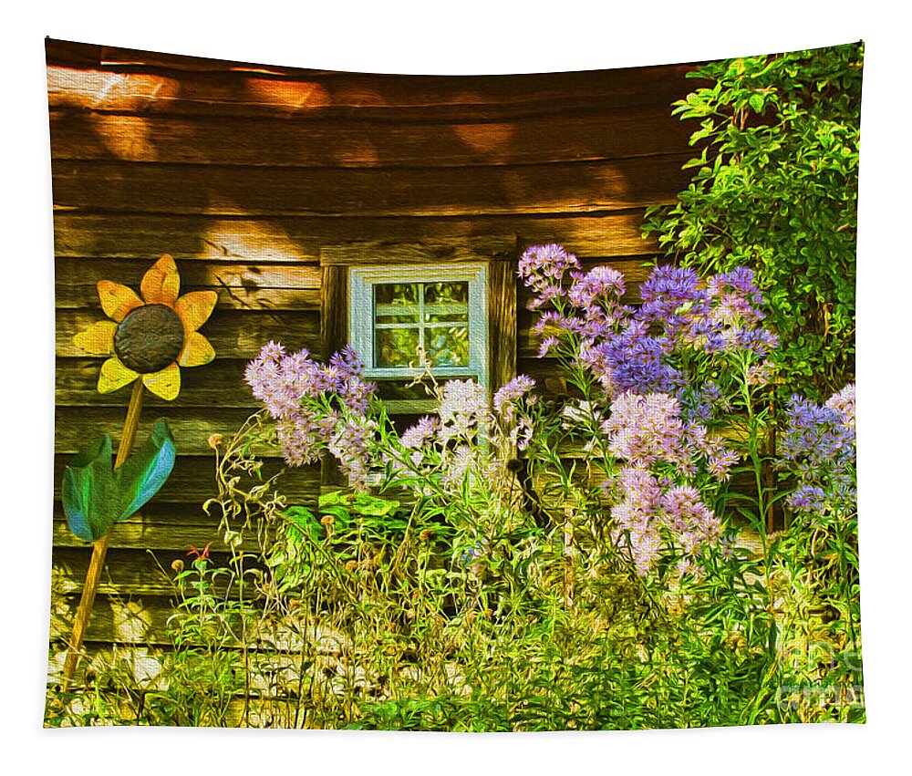 Sunflower Tapestry featuring the photograph Sunflower Scene by Deborah Benoit