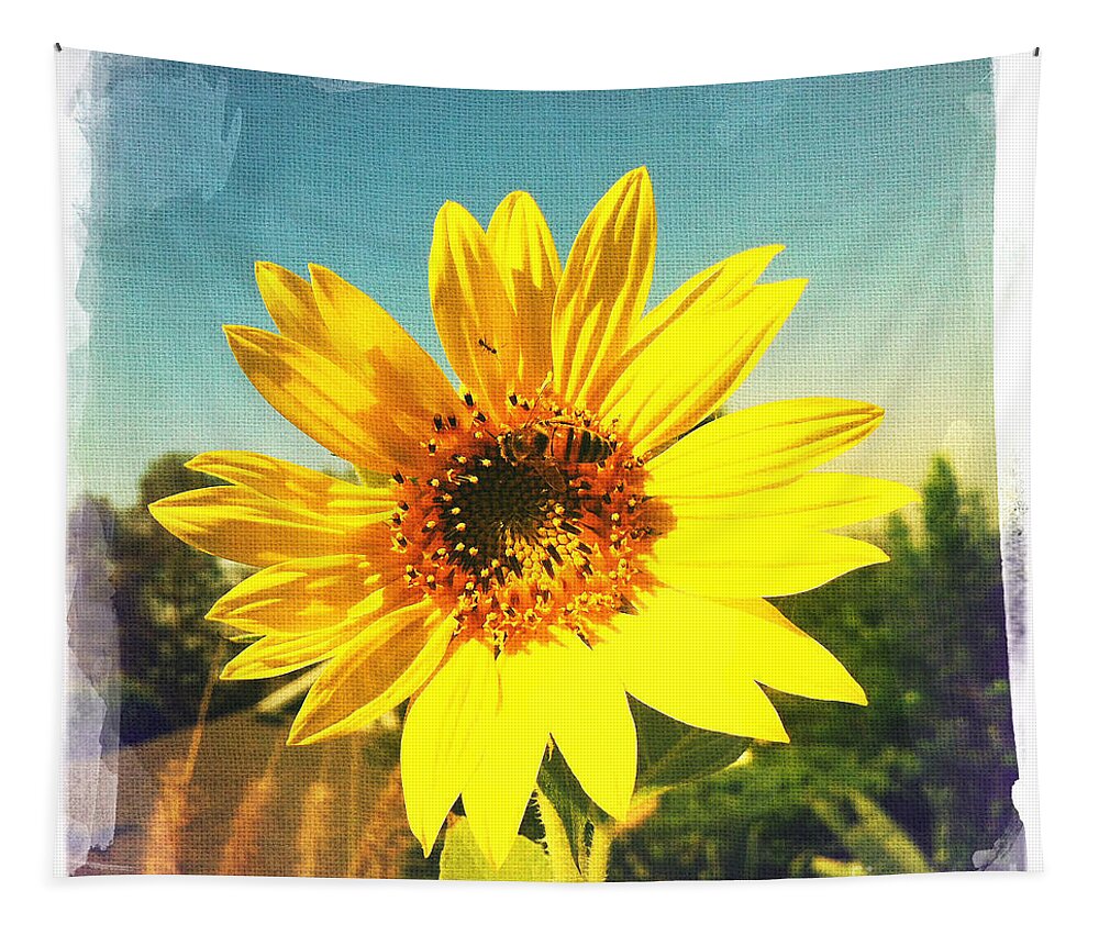 Sunny Day Sunflower Tapestry featuring the photograph Sunny Day Sunflower by Nina Prommer