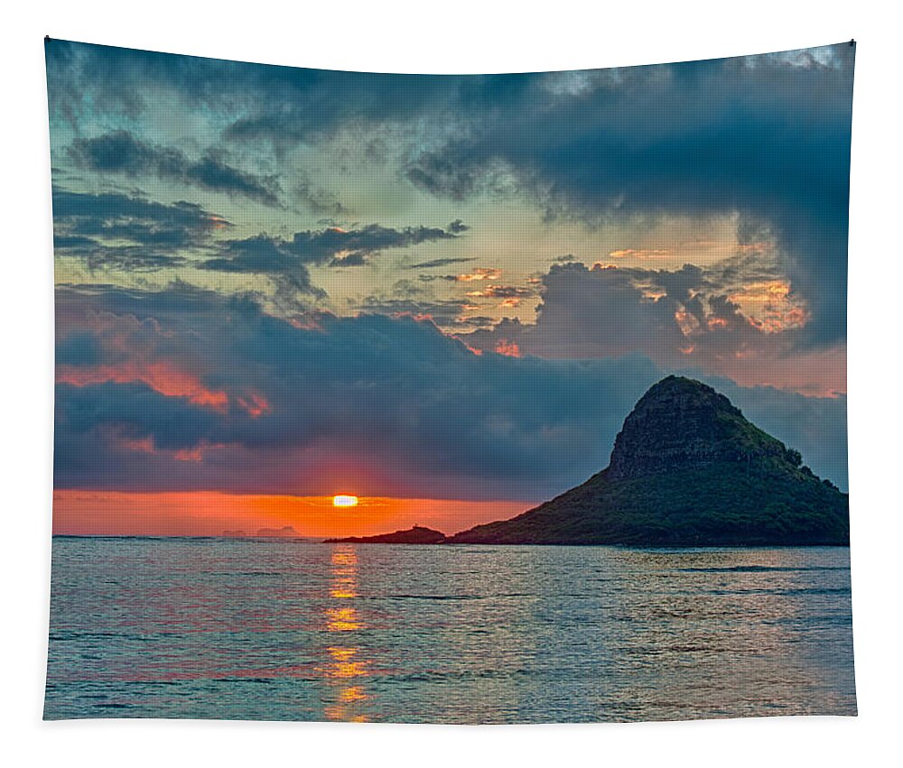 Hawaii Tapestry featuring the photograph Sunrise at Kualoa Park by Dan McManus