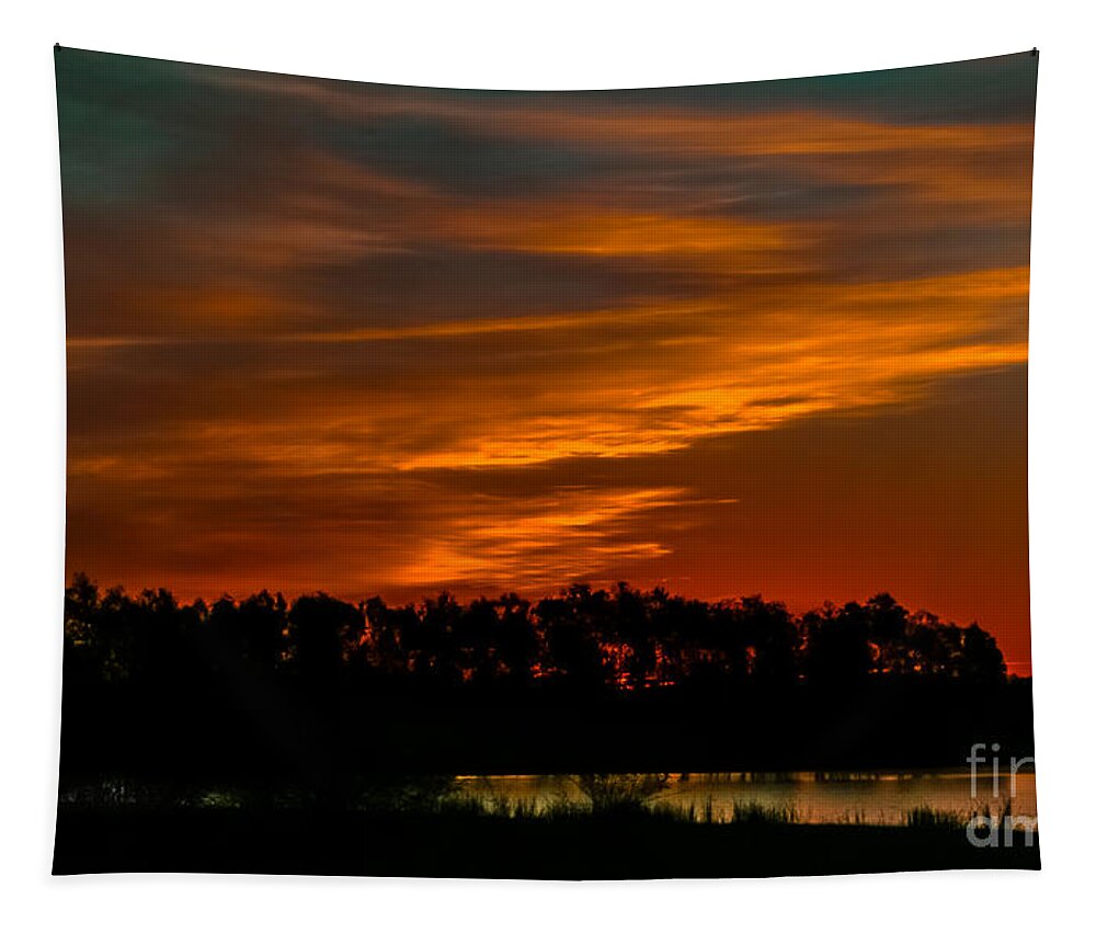 Sunrise Tapestry featuring the photograph Sunrise At The Creek by Robert Frederick