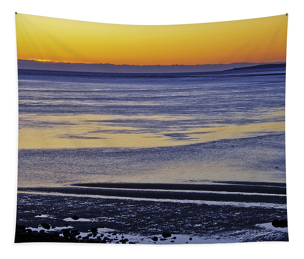 Sunrise Tapestry featuring the photograph Sunrise Ipswich Bay by Stoney Stone