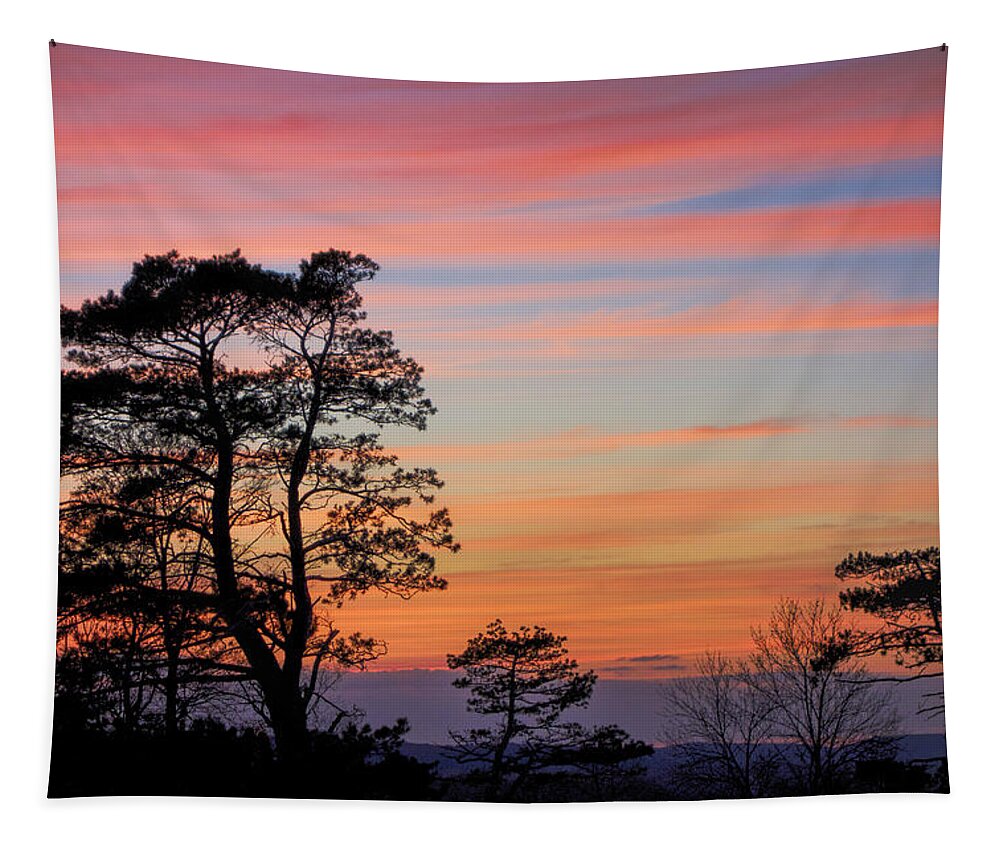 Sunset Tapestry featuring the photograph Sunset at Castle Hill by Stoney Stone
