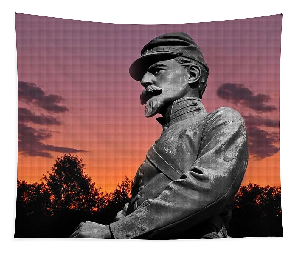 Civil War Tapestry featuring the photograph Sunset at Gettysburg by David Dehner