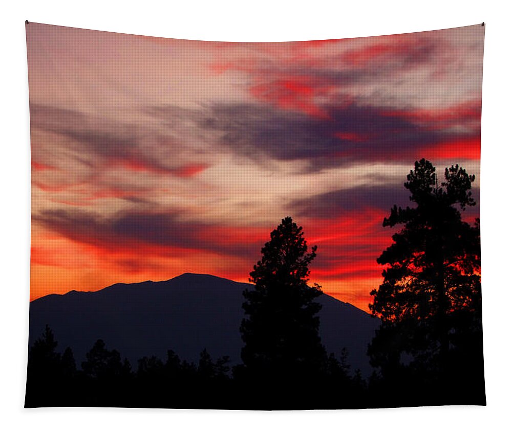 Sunset Tapestry featuring the photograph Sunset in the Bitterroot Mountains by Ron Roberts