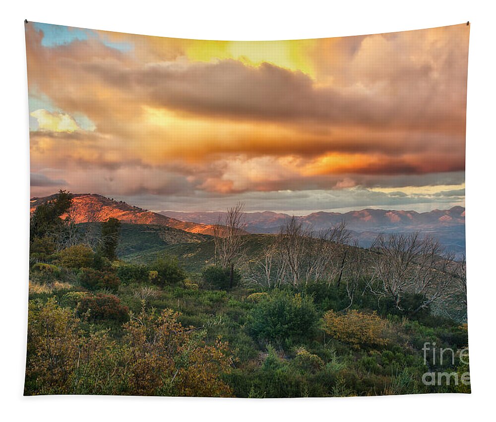 Sunset Tapestry featuring the photograph Sunset in the Mountains by Jennifer Magallon
