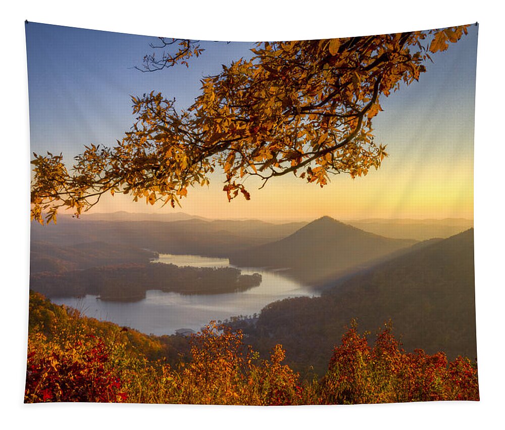 Appalachia Tapestry featuring the photograph Sunset Light by Debra and Dave Vanderlaan