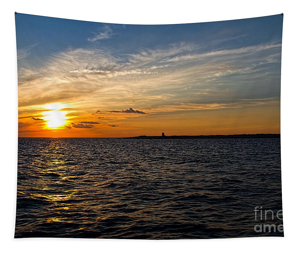 Cape Cod Tapestry featuring the photograph Sunset on the Water in Provincetown by Eleanor Abramson