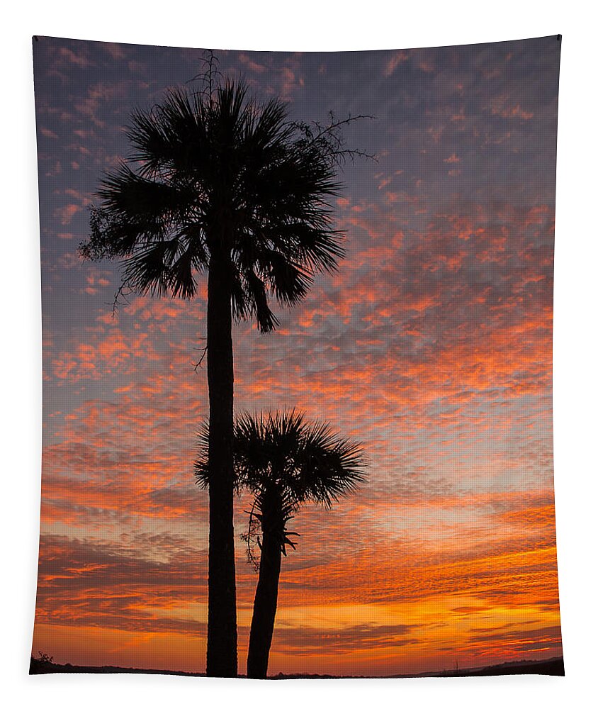 Sunset Tapestry featuring the photograph Sunset Over Marsh by Patricia Schaefer