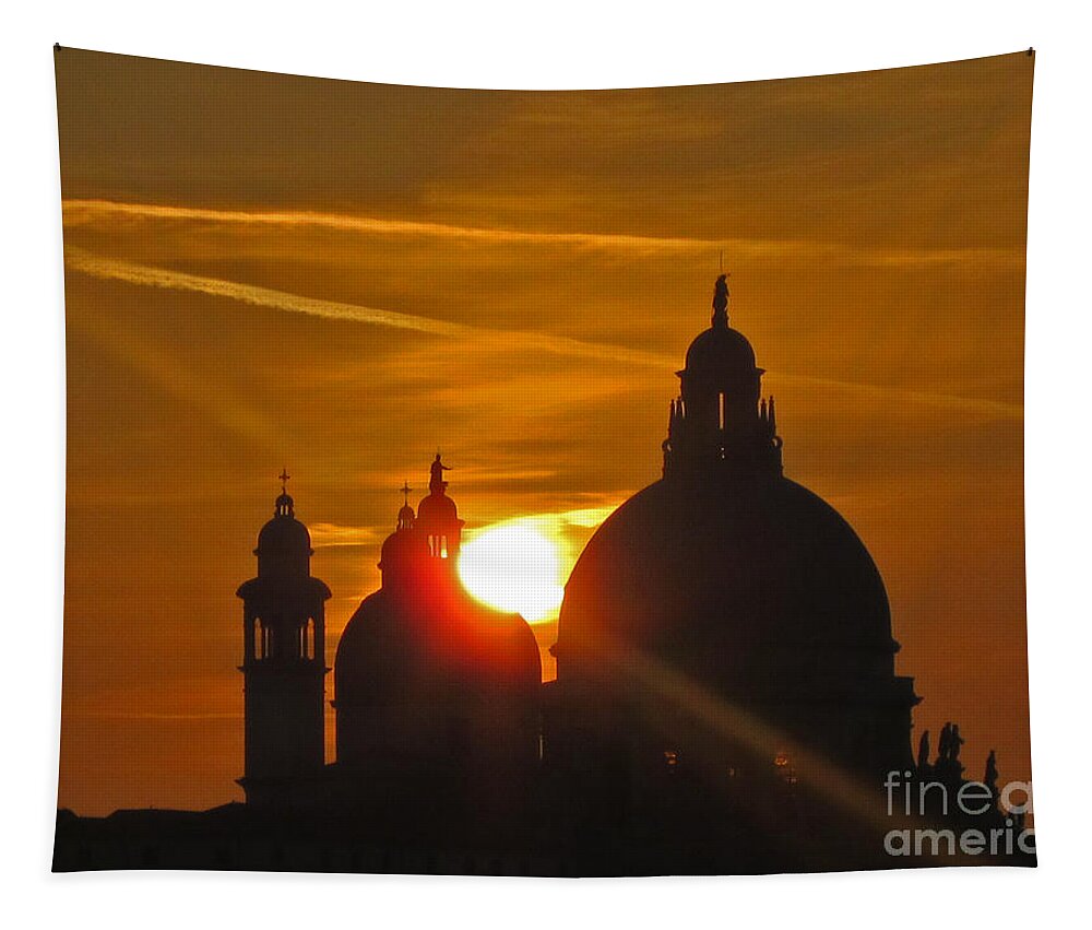 Sunset Tapestry featuring the photograph Sunset Over Venice by Marguerita Tan