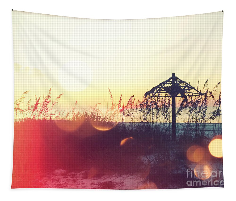 Florida Tapestry featuring the photograph Sunset Palm III by Chris Andruskiewicz