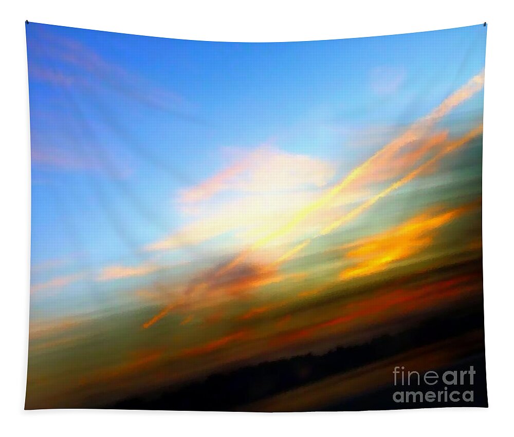 Sunset Tapestry featuring the photograph Sunset Reflections - Abstract by Robyn King