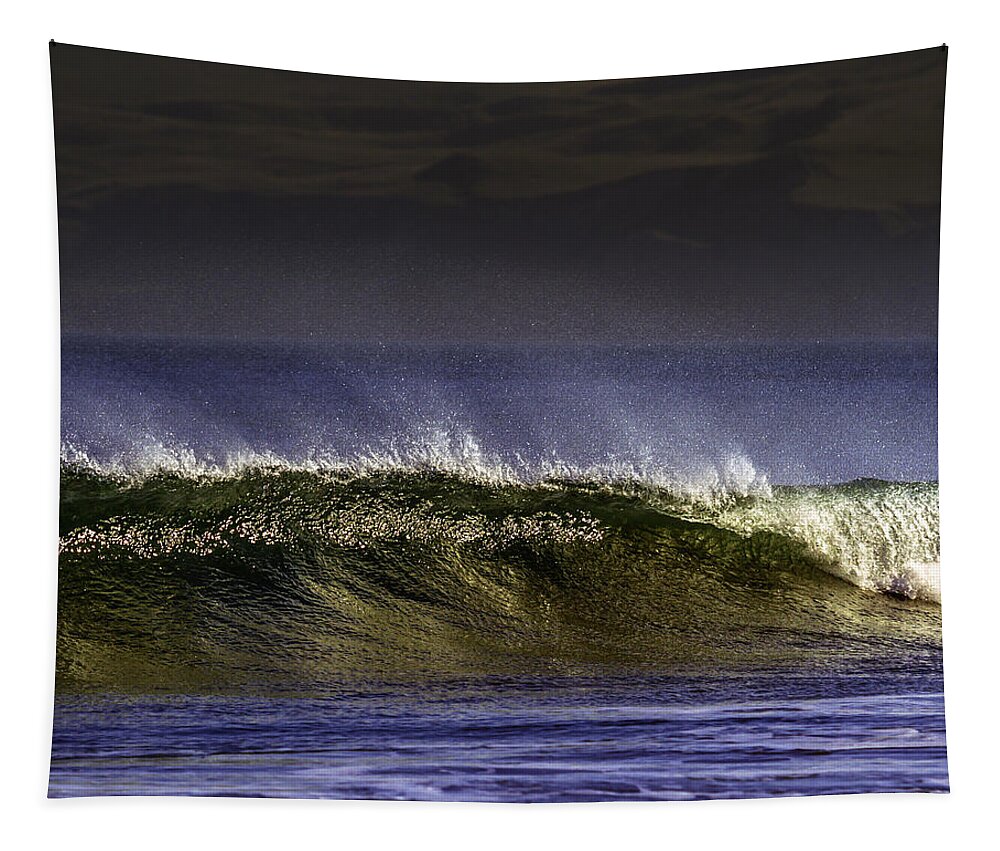 Coast Tapestry featuring the photograph Sunset Wave by Don Hoekwater Photography