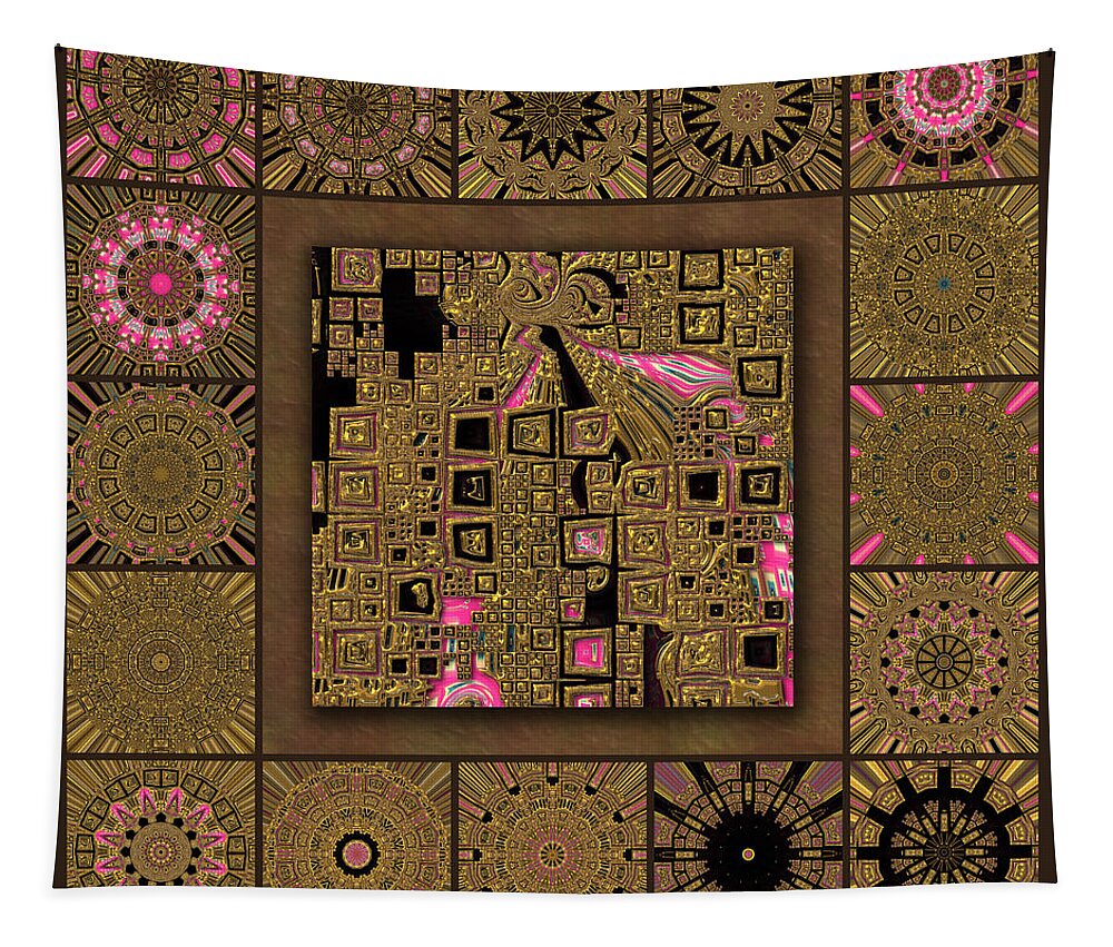 Pink Tapestry featuring the digital art Supernova Pinkxels Redux by Ann Stretton
