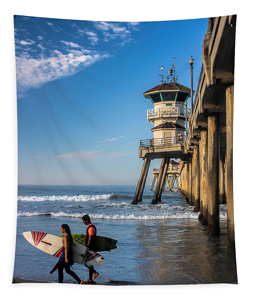 Water Tapestry featuring the photograph Surf's up by Tammy Espino
