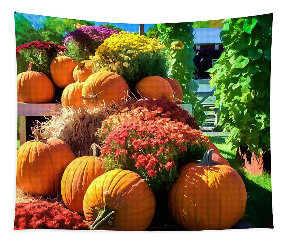 Fall Tapestry featuring the photograph Sussex County Farm Stand by Eleanor Abramson