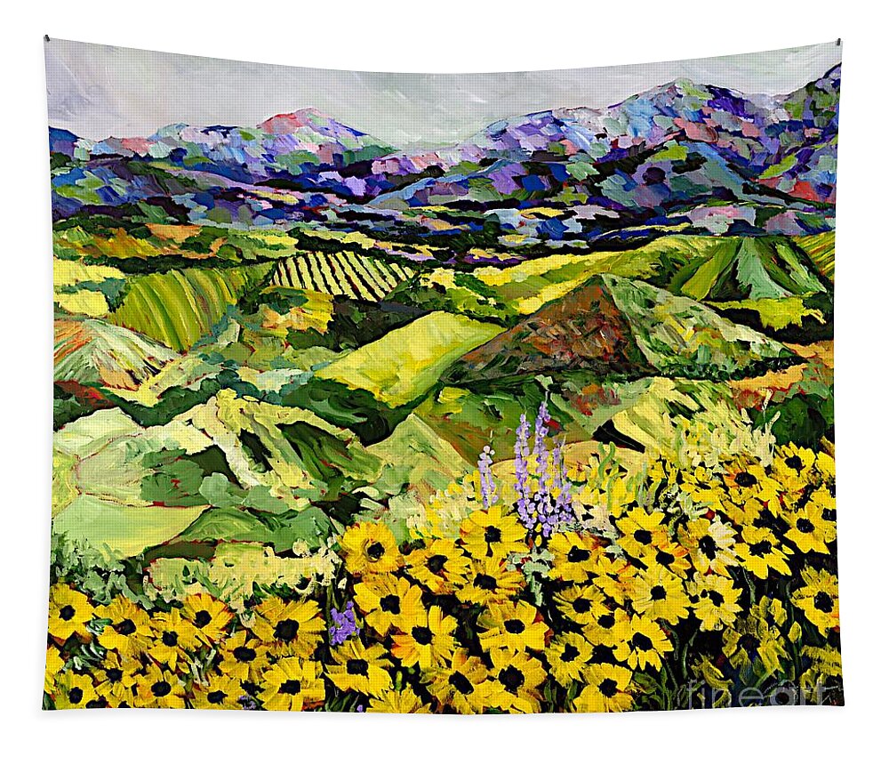 Landscape Tapestry featuring the painting Sweet Bluff by Allan P Friedlander