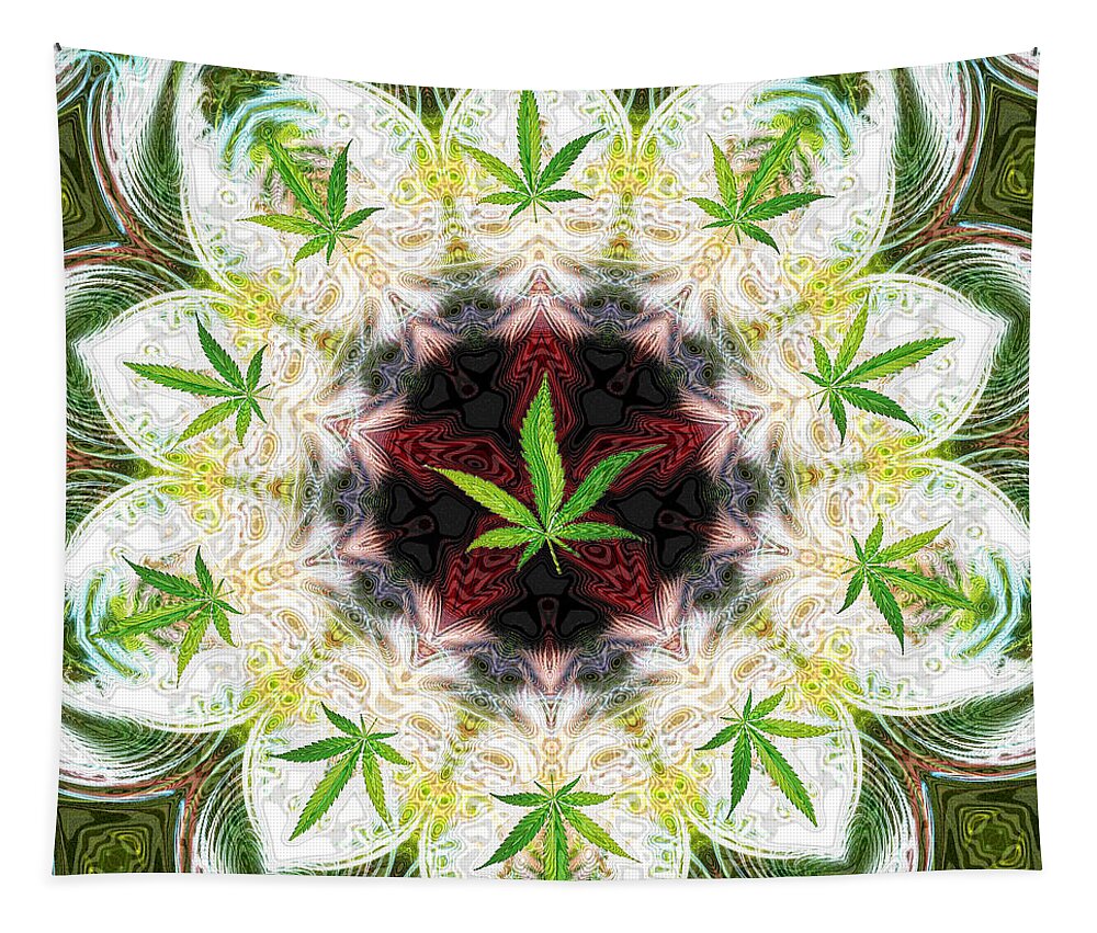 Mandala Tapestry featuring the digital art Sweetleaf Mandala by Diana Haronis
