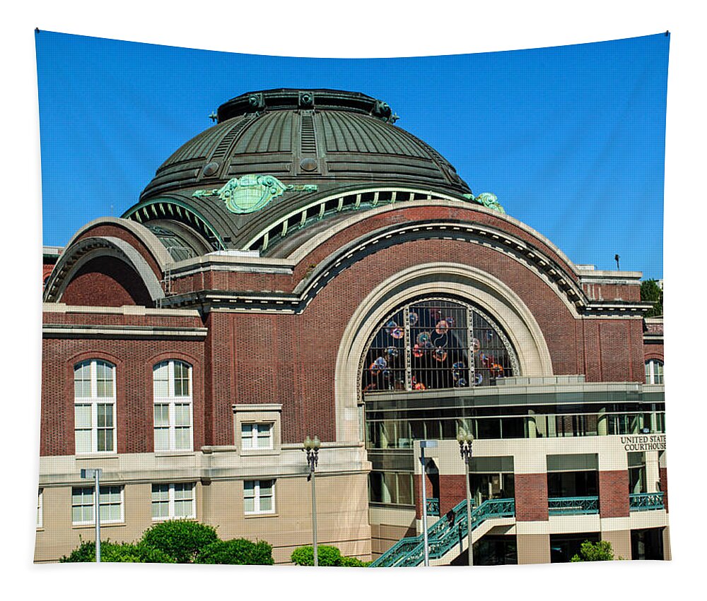 Tacoma Tapestry featuring the photograph Tacoma Court House at Union Station by Tikvah's Hope