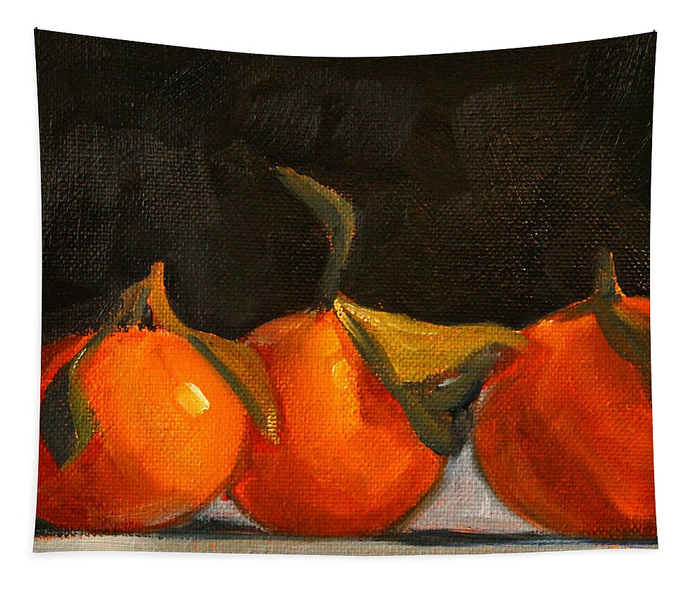 Tangerine Tapestry featuring the painting Tangerine Party by Nancy Merkle