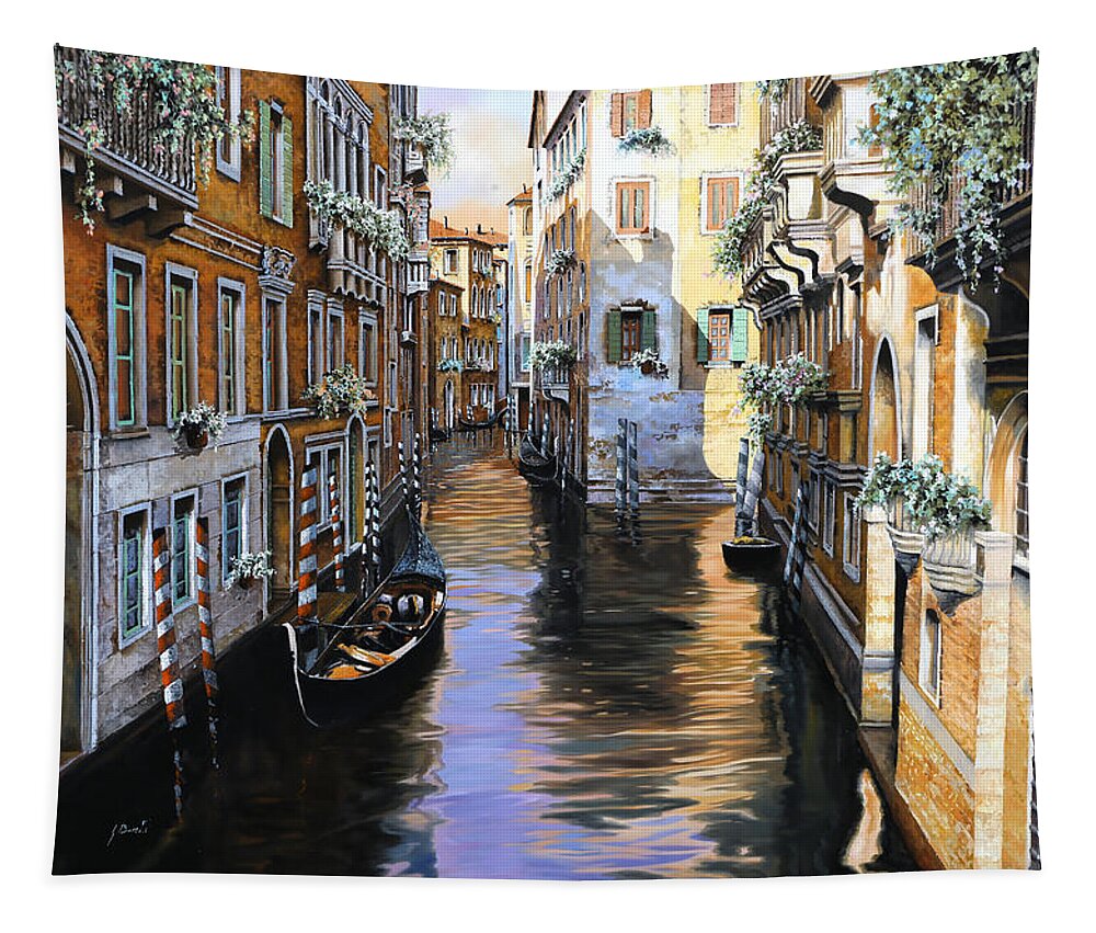 Venezia Tapestry featuring the painting Tanta Luce A Venezia by Guido Borelli