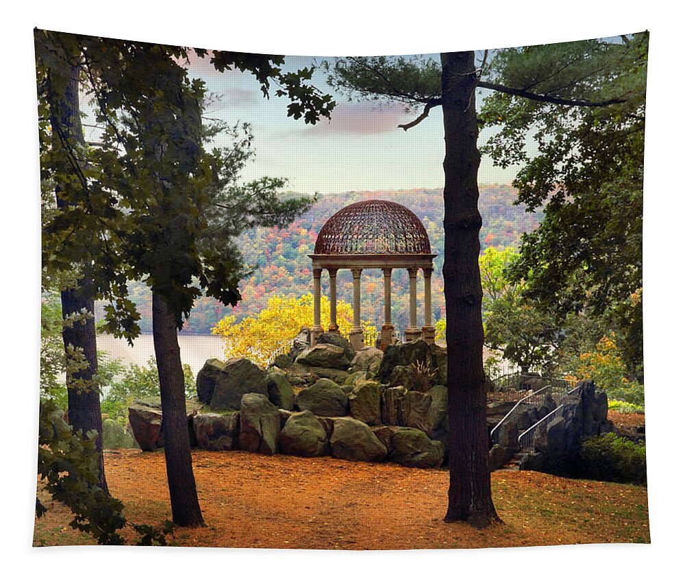 Untermyer Garden Tapestry featuring the photograph Temple of Love in Autumn by Jessica Jenney