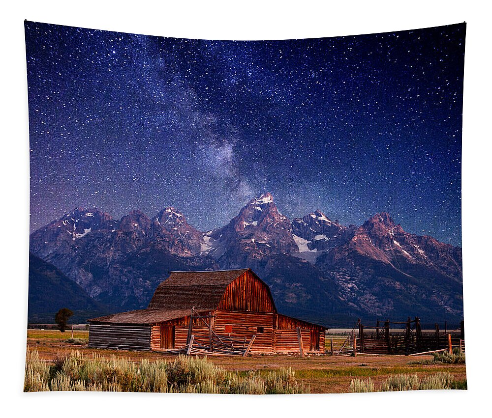 Grand Teton Tapestry featuring the photograph Teton Nights by Darren White