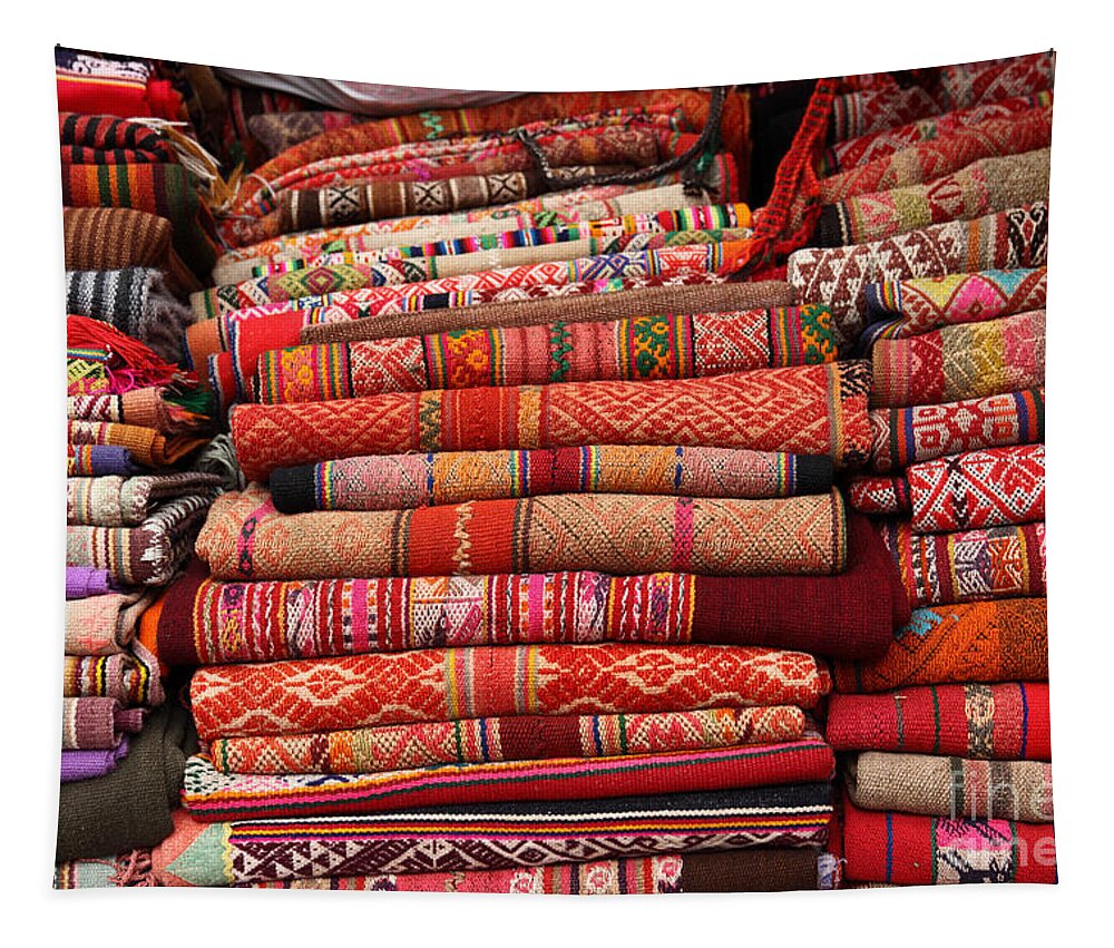 South America Tapestry featuring the photograph Textile Textures by James Brunker