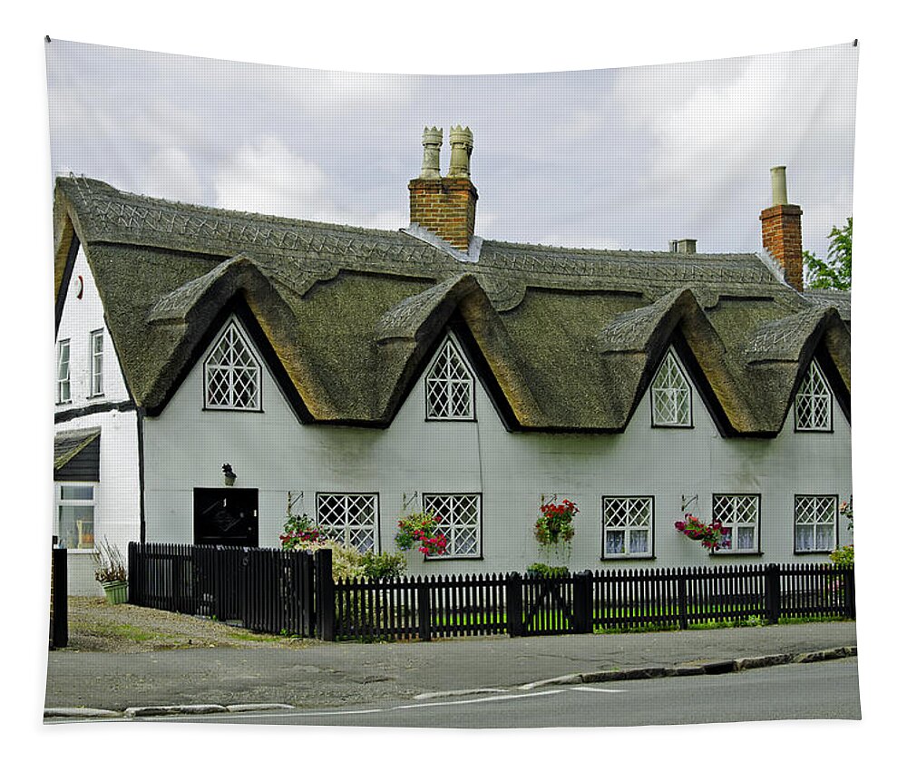 Britain Tapestry featuring the photograph Thatched Cottages In Repton by Rod Johnson