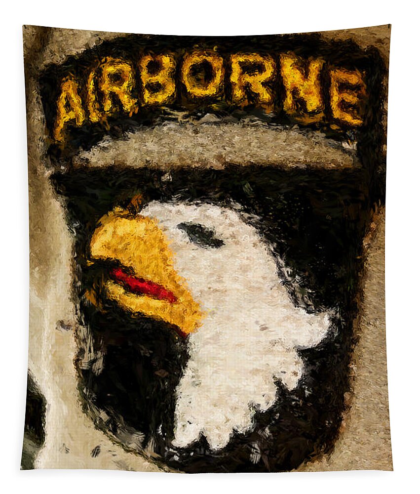 101st Tapestry featuring the digital art The 101st Airborne Emblem painting by Weston Westmoreland