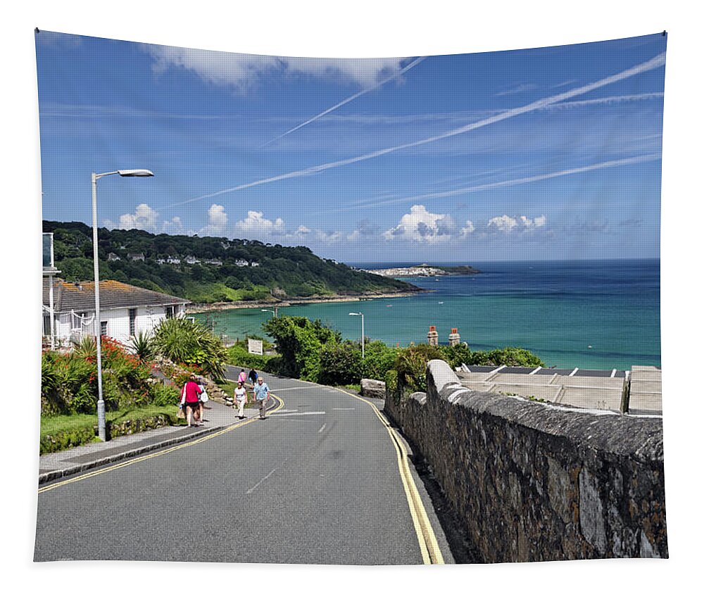 Britain Tapestry featuring the photograph The Approach to the Beach - Carbis Bay by Rod Johnson