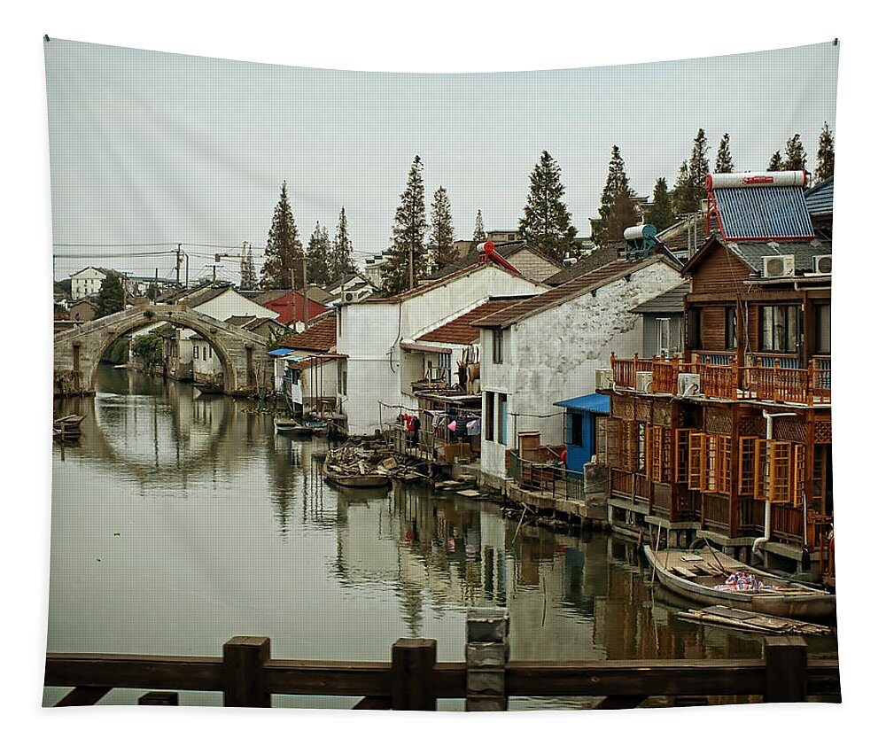 Travel Tapestry featuring the photograph The Asian Venice by Lucinda Walter