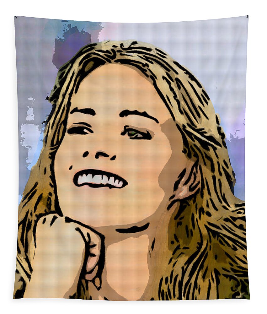 Actress Tapestry featuring the painting The Beautiful Elisabeth Shue by Bruce Nutting
