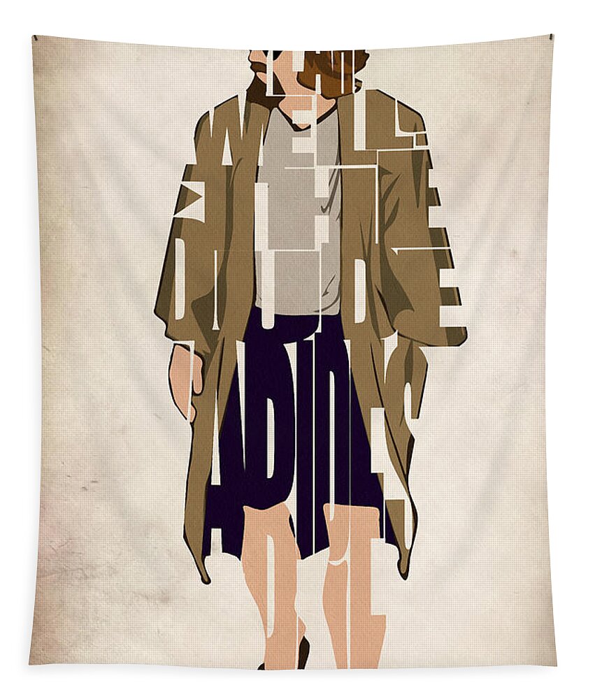 The Big Lebowski Tapestry featuring the digital art The Big Lebowski Inspired The Dude Typography Artwork by Inspirowl Design