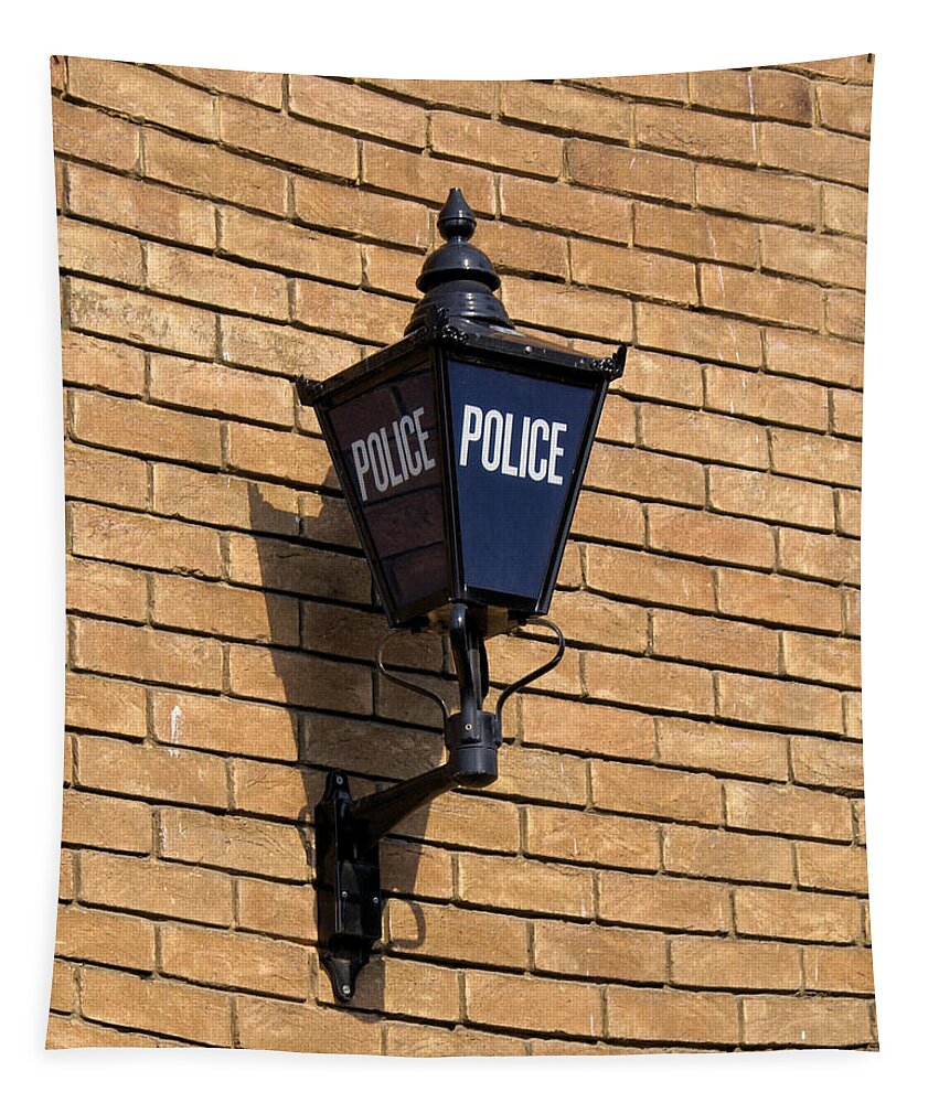 Police Tapestry featuring the digital art The Blue Lamp by Ron Harpham
