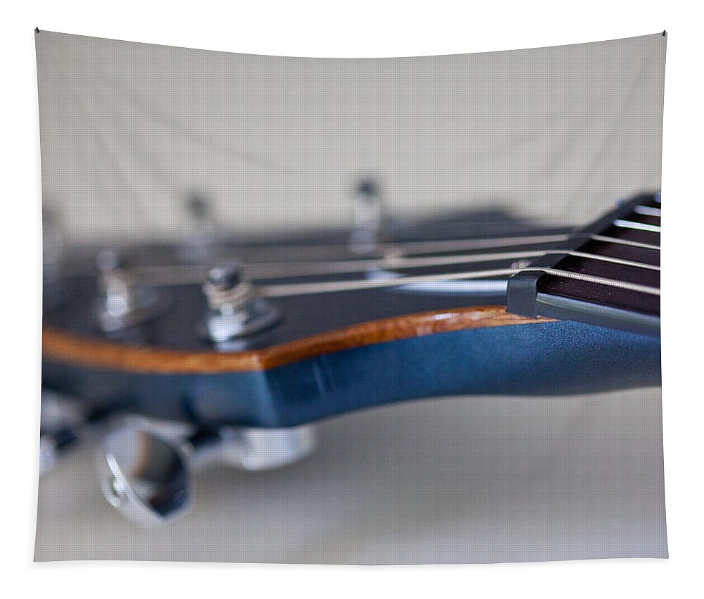 Guitar Tapestry featuring the photograph The Blue One by Karol Livote