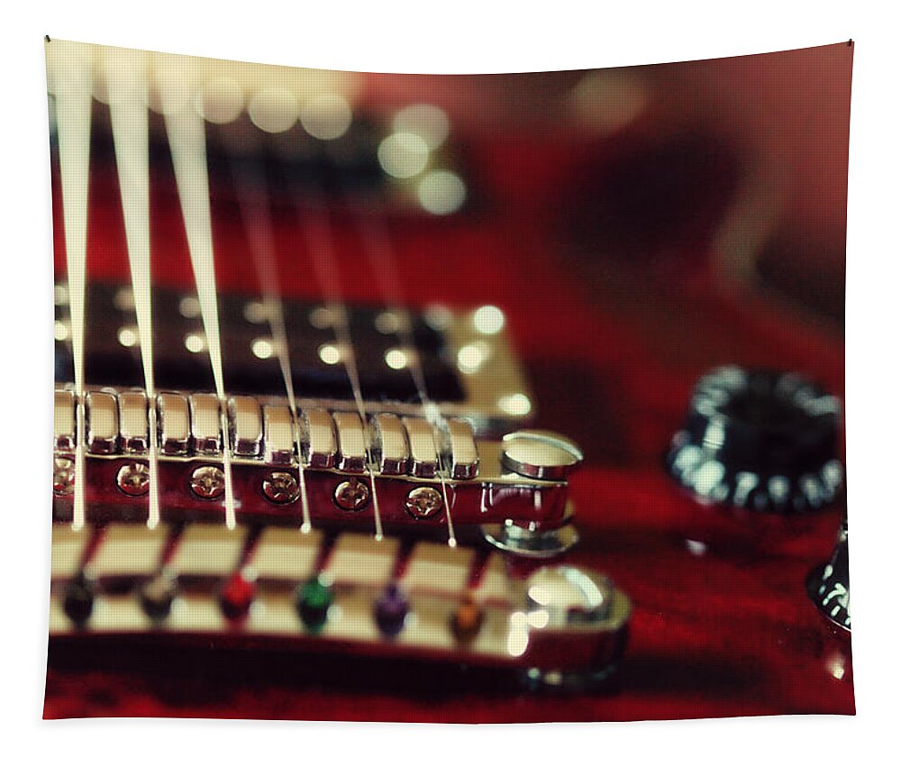 Guitar Bridge Tapestry featuring the photograph The Bridge by Karol Livote