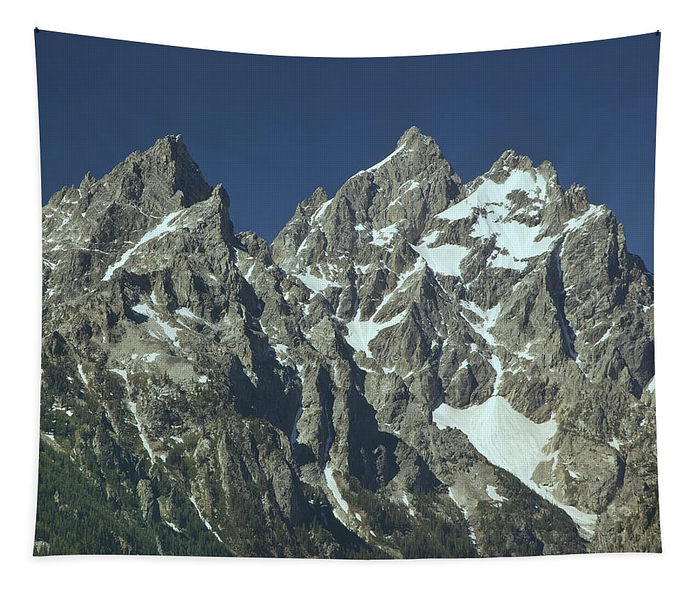 The Cathedral Group Tapestry featuring the photograph 309255-The Cathedral Group, Tetons, WY by Ed Cooper Photography