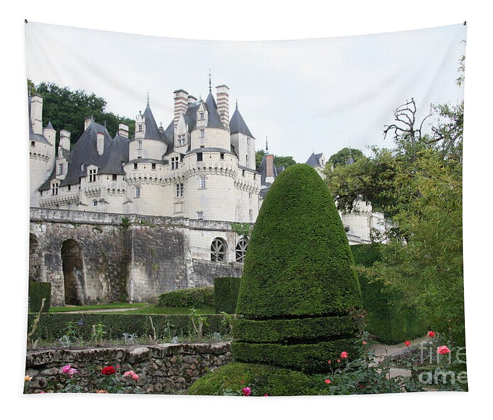 Palace Tapestry featuring the photograph The Chateau's Towers View by Christiane Schulze Art And Photography